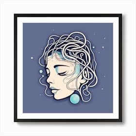 Girl With Curls 1 Art Print