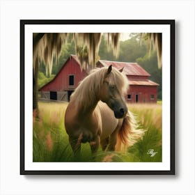 Beautiful Palomino In The High Grass 2 Copy Art Print