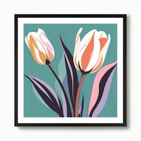 Two Tulips in Pastel Colors Art Print