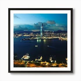 View to Kowloon across Victoria Harbour, Hong Kong Art Print