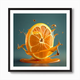 Orange Juice Splash Art Print