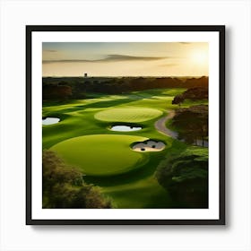 Golf Course At Sunset 5 Art Print