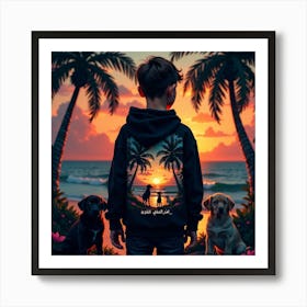 Sunset At The Beach 13 Art Print