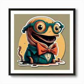 Frog With Glasses Art Print