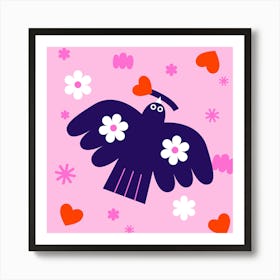 Collage Style Love Bird Art Print