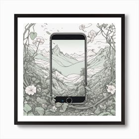 Iphone In The Mountains Art Print