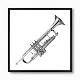 Trumpet Line Art 6 Art Print