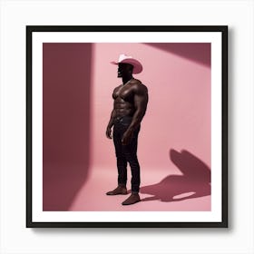Bad Cowboy In Pink Art Print