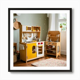 Modern Midmini Style Wooden Play Kitchen In The Mi 2024 05 17t211128 Art Print