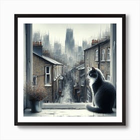 Cat In The City 1 Art Print