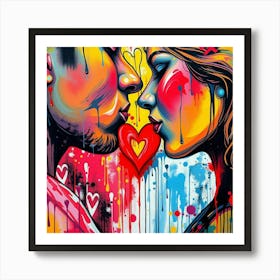 Kissing Couple 4 Art Print