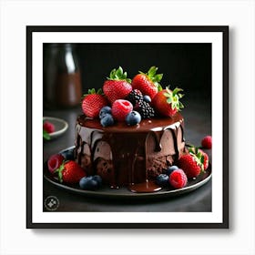 A CHOCOLATE CAKE Art Print