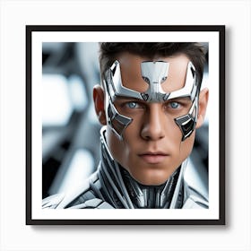 3d Photography, Model Shot, Man In Future Wearing Futuristic Suit, Beautiful Detailed Eyes, Professional Award Winning Portrait Photography, Zeiss 150mm F 2 1 Art Print