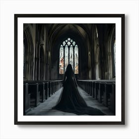 Gothic Bride In A Church Art Print