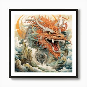 Dragon On The Mountain Art Print