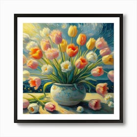 Tulips In A Vase Art Print