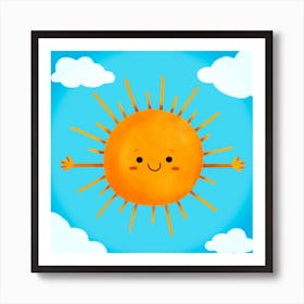 Sun Hug Square Art Print