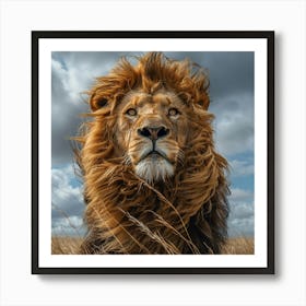 Lion In The Grass 3 Art Print