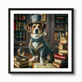 Beagle In Top Hat Art Print