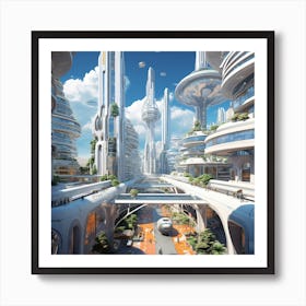 Futuristic City 26 Art Print