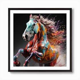 Wild Wind Color Horses Art Print