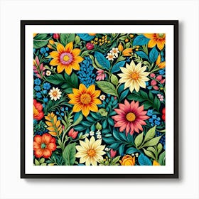 Floral Seamless Pattern 15 Art Print