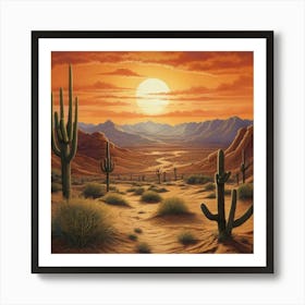 Lifelike Vision Desert Sunset Ii Art Print 0 1 Art Print