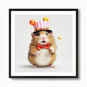 Hamster In Circus Hat Art Print