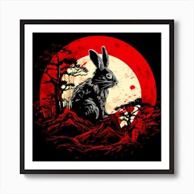 Rabbit In The Moonlight 4 Art Print