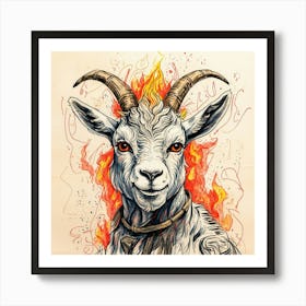 Goat In Flames 26 Art Print