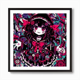 Anime Colorfull Girl Art Print
