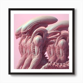 Alien Pink Troopers Art Print