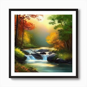 River In The Forest 8 Art Print