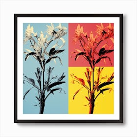 Andy Warhol Style Pop Art Flowers Kangaroo Paw 2 Square Art Print