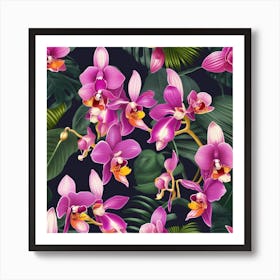 Tropical orchids 1 Art Print