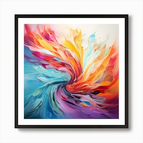 Fluid Fusion: Watercolour and Oil Elegance Art Print