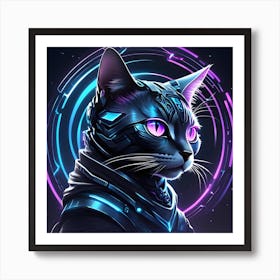 Cyber cat Art Print