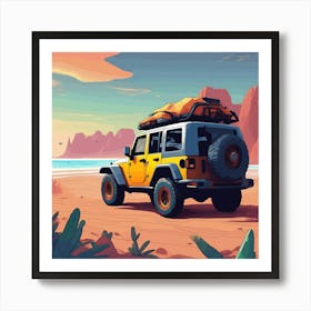 Jeep In The Desert 10 Art Print