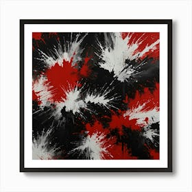 Abstract Painting Acrylic Red Color Art Print