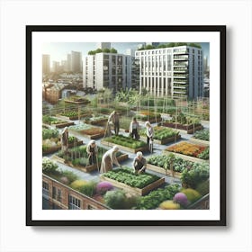 Urban Rooftop Garden Art Print