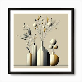 Vases And Flowers Art Print