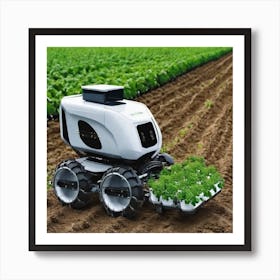 Robot In The Field 2 Art Print