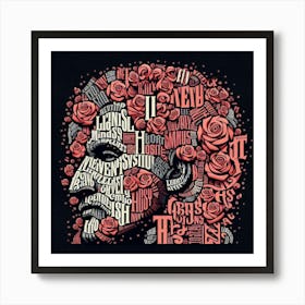 Roses And Words Art Print