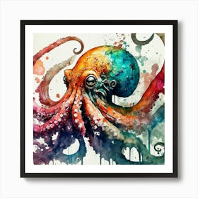 Octopus Watercolor Art Print