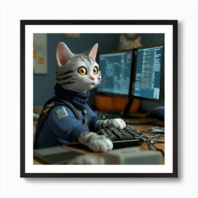 Cat In Uniform 1 Art Print