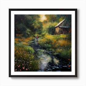 Monet's Whispering Violets Art Print