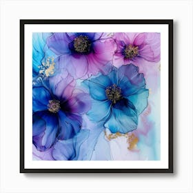 Watercolor Flowers 1 Art Print