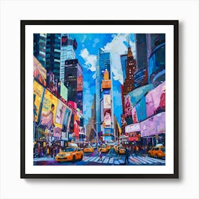 Times Square Oil Painting NY 2 Art Print