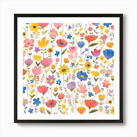 Watercolor Floral Pattern Affiche