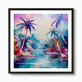 Palm Trees In The Water Art Print